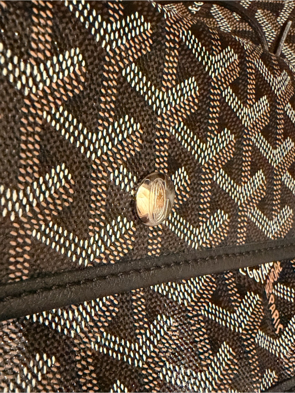 Goyard Saint Louis GM tote in Black and Brown Goyard Canvas - Picture 8 of 16